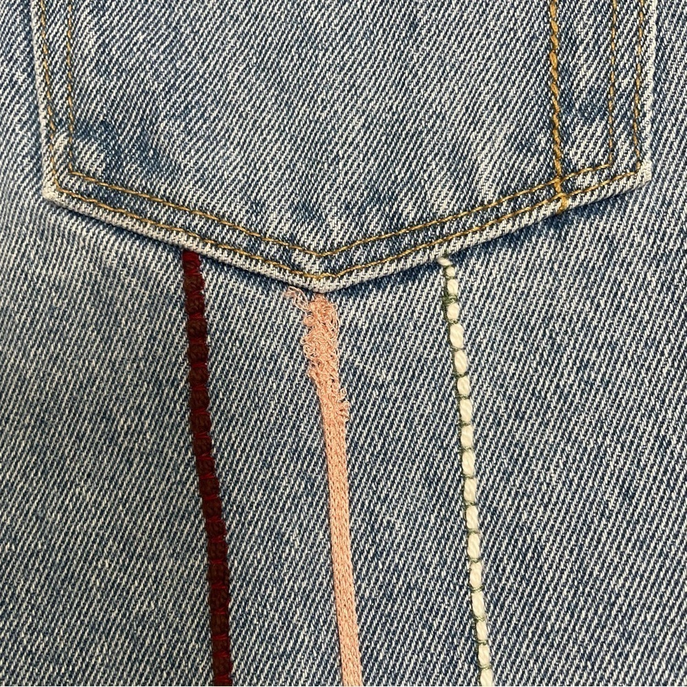 STILL HERE embroidered straight leg high waisted jeans - Picture 11 of 13